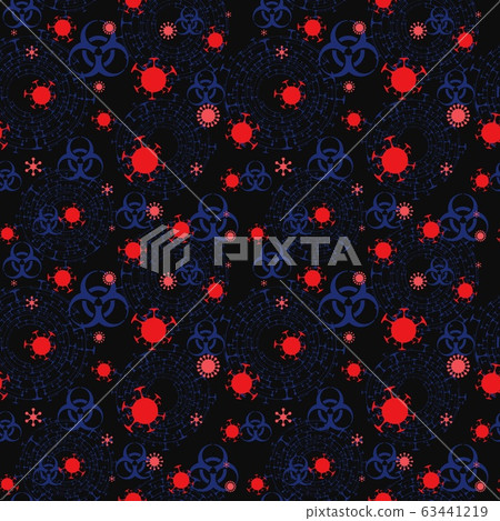 Corona Virus Outbreak Red and Blue Vector Pattern - Stock Illustration ...