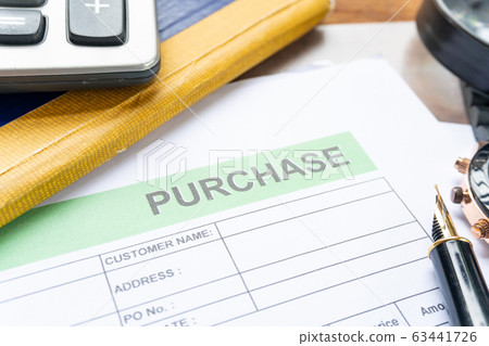 Purchase order business document financial with pen Purchase order business document financial with pen 63441726