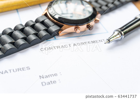contract agreement document for sign with pen 63441737