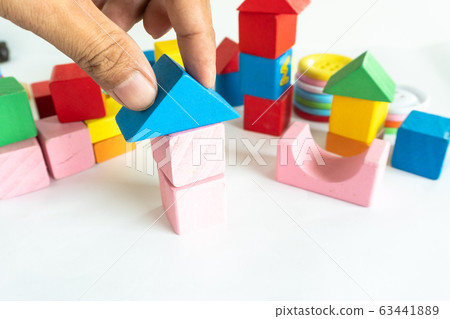 Children toy wood block colorful for development skill Children toy wood block colorful for development skill 63441889