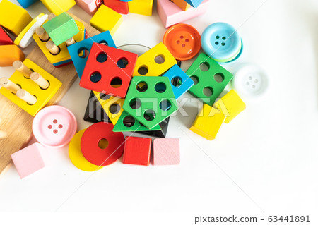 Children toy wood block colorful for development skill Children toy wood block colorful for development skill 63441891