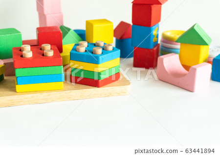 Children toy wood block colorful for development skill Children toy wood block colorful for development skill 63441894