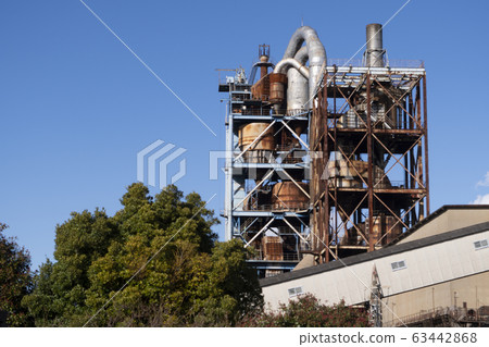 Factory image Factory Cement factory Sunny weather Blue sky Industry Industry Kanto region Factory image Factory Cement factory Sunny weather Blue sky Industry Industry Kanto region 63442868