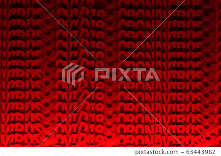 Coronavirus Wuhan, China COVID-19 inscription. Epidemic condition 3d illustration 63443982