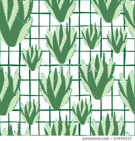 Abstract cactus seamless pattern. Green cacti Abstract cactus seamless pattern. Green cacti 63444327