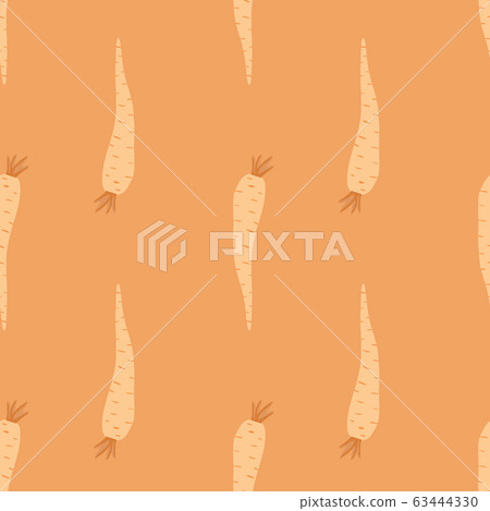 Cute orange carrot seamless pattern on dots Cute orange carrot seamless pattern on dots 63444330