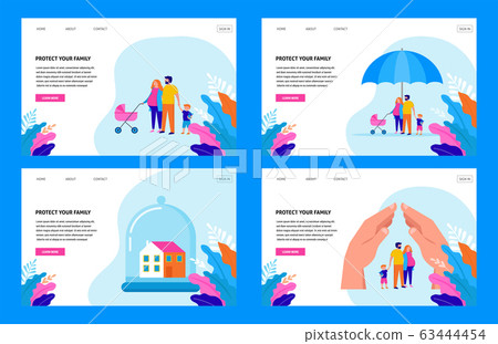 Stay at home, protect your family. Quarantine area concept, vector illustration Stay at home, protect your family. Quarantine area concept, vector illustration 63444454