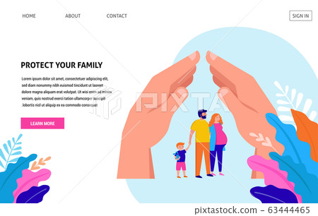 Stay at home, protect your family. Quarantine area concept, vector illustration Stay at home, protect your family. Quarantine area concept, vector illustration 63444465