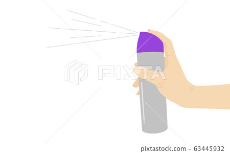 Hands holding aluminium aerosol can and spraying - Stock Illustration ...