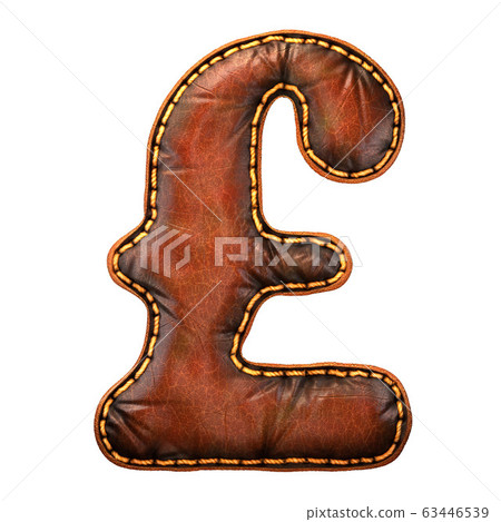 Symbol pound made of leather. 3D render font with skin texture isolated on white background. Symbol pound made of leather. 3D render font with skin texture isolated on white background. 63446539