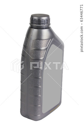 Plastic container for motor oil isolated on white background Plastic container for motor oil isolated on white background 63446771