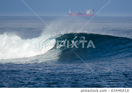 merchant ship among the waves merchant ship among the waves 63446818