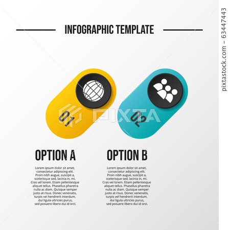 Colorful infograph with business symbols. Vector 63447443