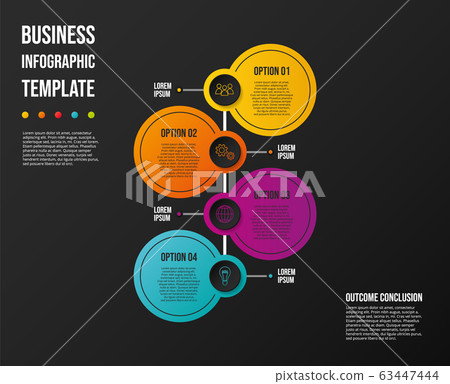 Colorful chart with business symbols - infographic 63447444