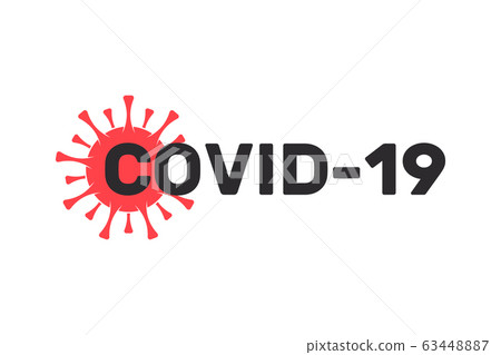 COVID-19 Coronavirus Inscription Typography Design Logo Concept. Vector illustration 63448887