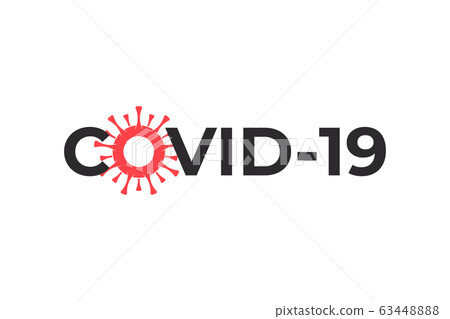 COVID-19 Coronavirus Inscription Typography Design Logo Concept. Vector illustration 63448888