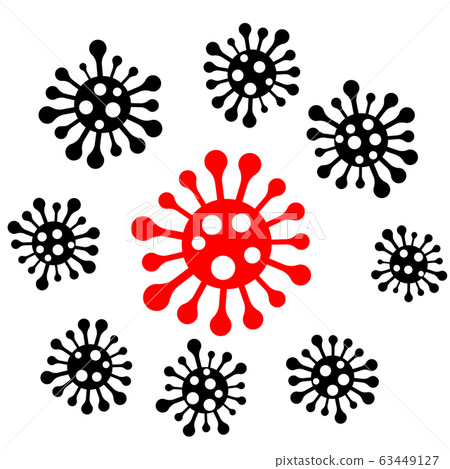 Vector coronavirus covid19 virus symbol. Novel coronavirus outbreak. Global pandemic alert. Covid-19 outbreak. Isolated vector illustration. Abstract virus for banner design. 63449127