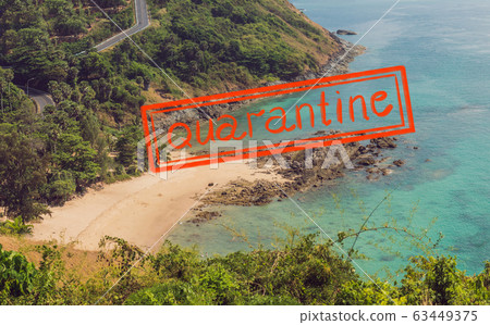 Quarantine due to coronavirus epidemic covid19 Sunset over Promthep cape and Yanui beach. Phuket 63449375