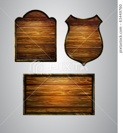 Vector realistic illustration of wooden signboard 63449760