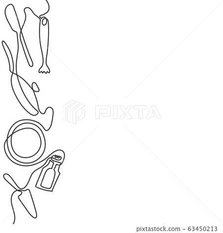 Continuous One Line Drawing Of Different 图库插图