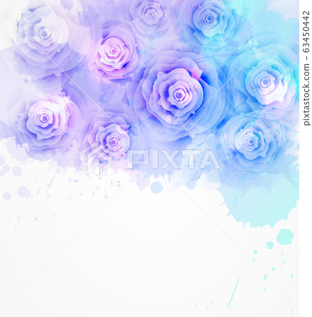 Watercolor background with roses Watercolor background with roses 63450442
