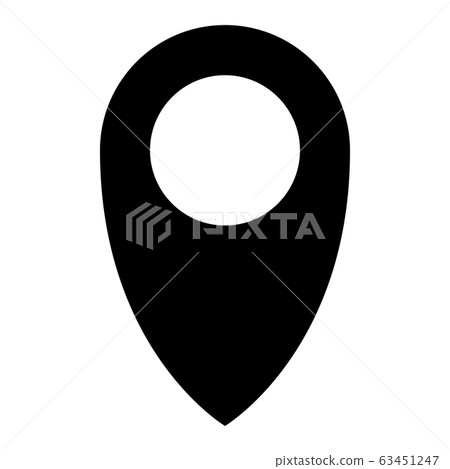 Black map pointer. Simple flat vector icon Black map pointer. Simple flat vector icon 63451247