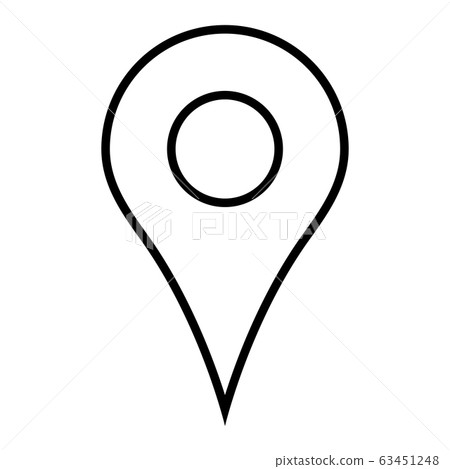 Black outline map pointer. Simple flat vector icon 63451248