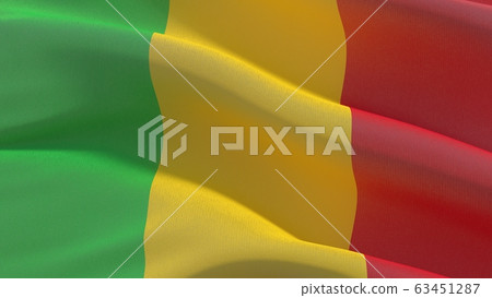 Waving flags of the world - flag of Mali. 3D illustration. 63451287