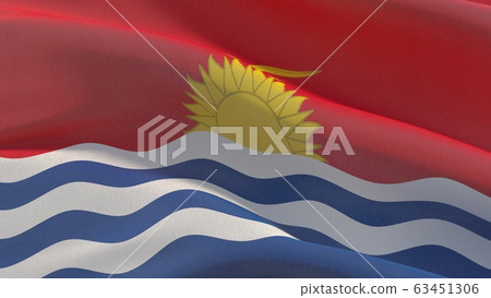 Waving flags of the world - flag of Kiribati. 3D illustration. Waving flags of the world - flag of Kiribati. 3D illustration. 63451306