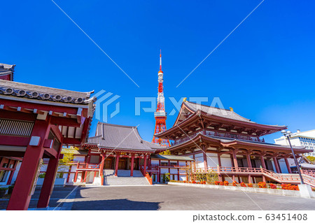 左上寺和東京鐵塔[東京] 63451408