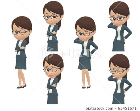 [Pose A] Black woman casual ponytail front 63451671