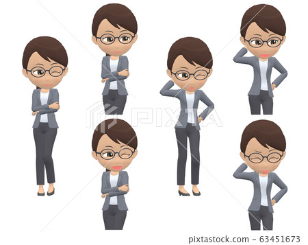 [Pose A] Black woman casual ponytail oblique 63451673