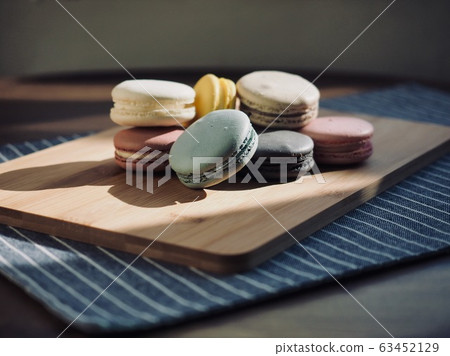 Colorful macaroons in various colors 63452129