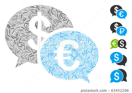 Line Collage Currency Transaction Messages Icon Line Collage Currency Transaction Messages Icon 63452206