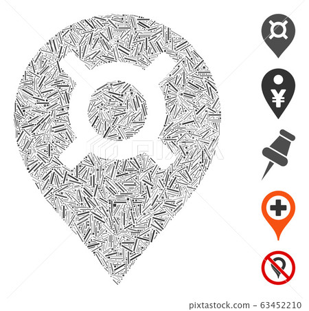 Line Mosaic Currency Map Marker Icon Line Mosaic Currency Map Marker Icon 63452210