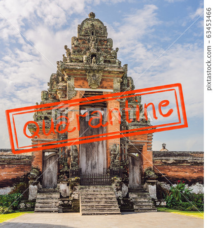 Quarantine due to coronavirus epidemic covid19 Traditional balinese hindu Temple Taman Ayun in 63453466