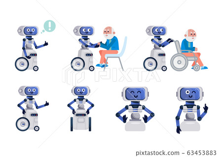 Robot assistant isolated. Robot assistant isolated. 63453883