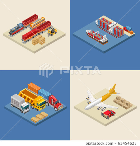 Illustrations of various freight transport Illustrations of various freight transport 63454625