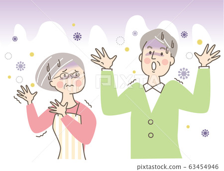 受驚的年長夫婦吹口哨 63454946