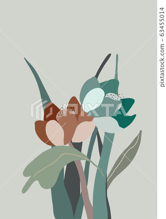 Vector flower background with semicircle patterns.Doodle art concept,illustration painting Vector flower background with semicircle patterns.Doodle art concept,illustration painting 63455014
