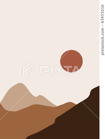 Vector Scenery Background With Semicircle Pattern.Doodle art concept,illustration painting 63455016