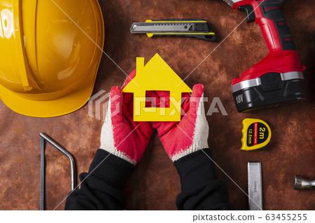 Hand work tools or construction tools top view 039 Hand work tools or construction tools top view 039 63455255