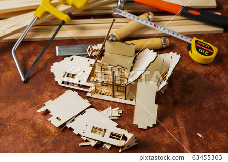 Hand work tools or construction tools top view 011 Hand work tools or construction tools top view 011 63455303