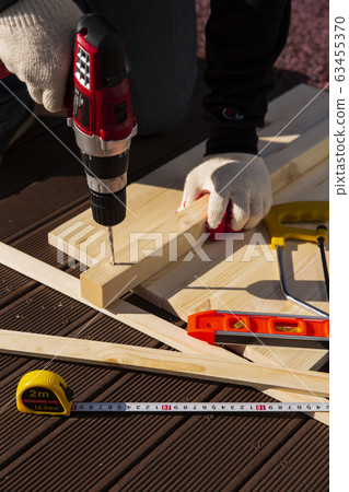 Hand work tools or construction tools top view 059 Hand work tools or construction tools top view 059 63455370