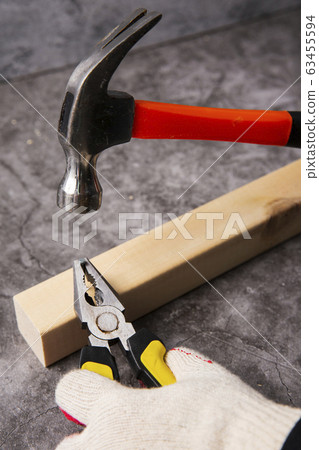 Hand work tools or construction tools top view 107 63455594