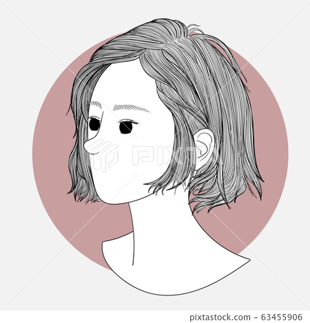 Fashion illustration of girl.Lovely girl,Hairstyles for women in modern style.Doodle art concept,illustration painting Fashion illustration of girl.Lovely girl,Hairstyles for women in modern style.Doodle art concept,illustration painting 63455906