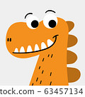 Orange monster character smiling happily.Doodle art concept,illustration painting 63457134