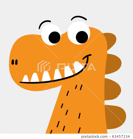 Orange monster character smiling happily.Doodle art concept,illustration painting 63457134