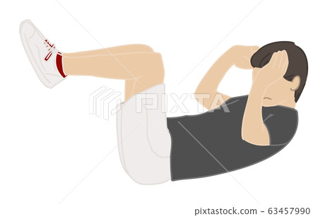 Person material: men, training, abs workout 63457990