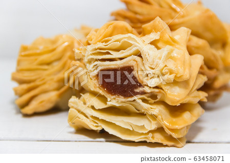 fried pastries with sweet quince and batata fried pastries with sweet quince and batata 63458071